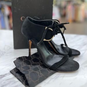 Gucci Suede Heeled Sandals Size 8